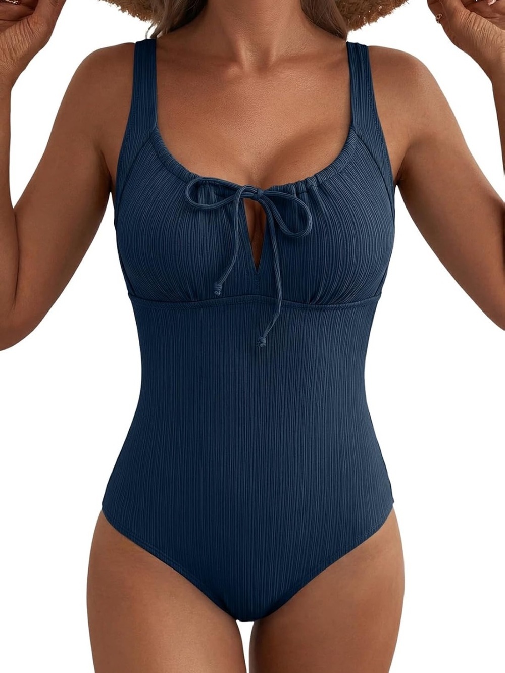 Textured Tummy Control Swimsuit Tie Knot One Piece L. 2008/bb10-1